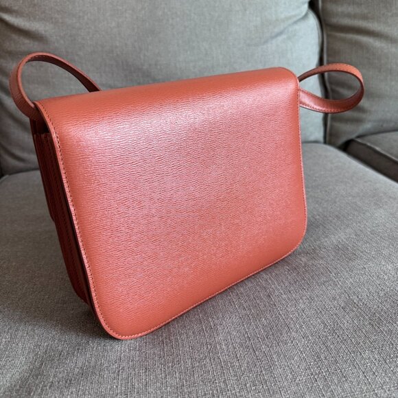 Celine medium classic box orange burnt terracotta liege leather bag - Picture 5 of 11